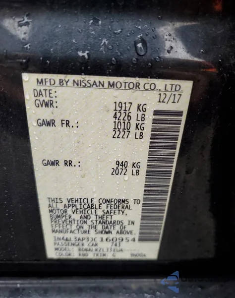 2018 Nissan Altima 2.5 z USA, uszkodzony, nr VIN 1N4AL3AP3JC160954